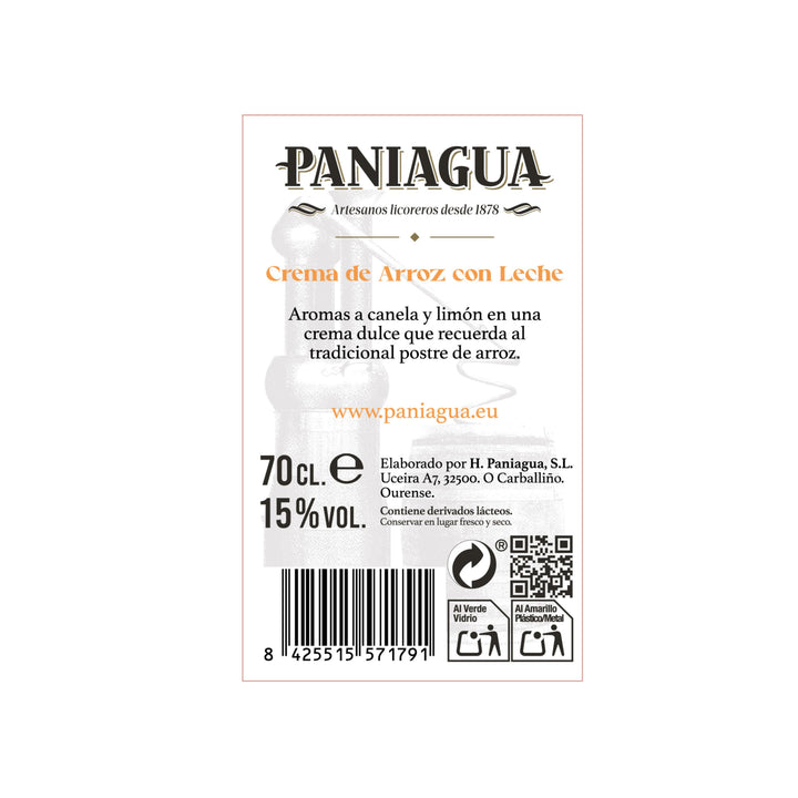 Crema de arroz con leche gallega tradicional Paniagua